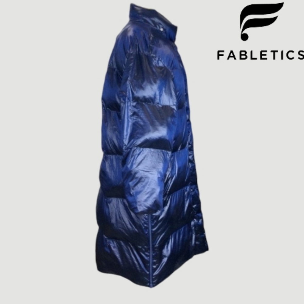 Fabletics Adeline Shine Oversize Long Puffer Deep Cobalt Blue NWT XS - Picture 4 of 14